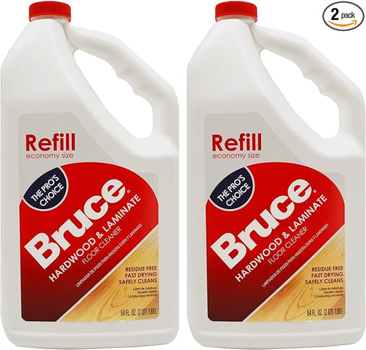 Bruce Hardwood and Laminate Floor Cleaner for All No-Wax Urethane Finished Floors Refill 64oz (Pack of 2)