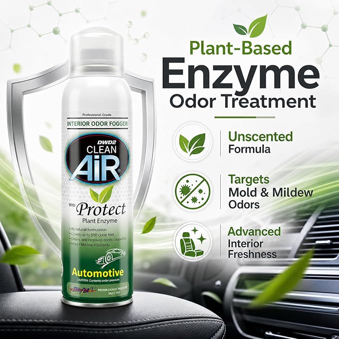 DWD2 Protect™ Automotive Mold Treatment - Revitalize Your Car's Interior The Green Automotive Mold Treatment Solution. Say Goodbye to Unpleasant Odors and Hello to a Fresh and Protected Cabin (FOGGER)
