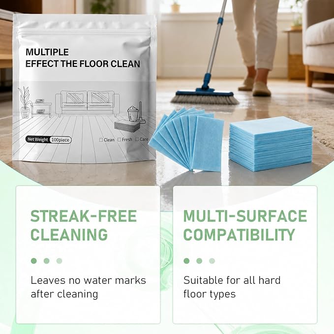 Multi-Surface Floor Cleaner Tablet, Multi-Effect Floor Cleaning Sheets, Multi Effect Floor Cleaner Sheets, Luxury Vinyl Plank & Wood Floors(Camellia Scent, 200PCS)