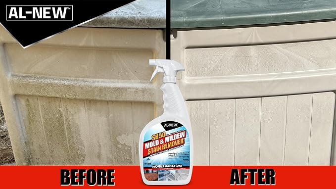 AL-NEW SH50 Mold and Mildew Stain Remover | Scrub Free Formula | Works Great on Decks, Vinyl Siding & Gutters, Tub and Tile (30oz Bottle)