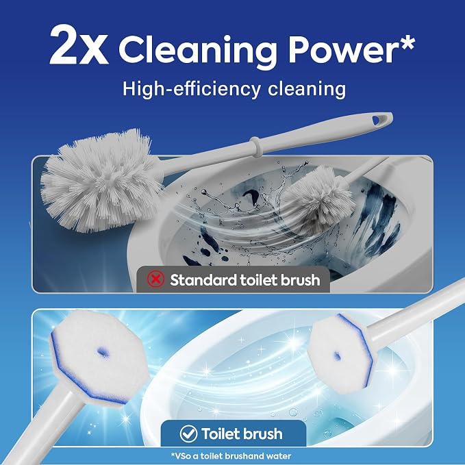 50 Pcs Disposable Toilet Cleaner Refill Pads, Universal Toilet Bowl Brush Replacement Heads, Durable Deep Cleaning Refills, Fresh Scent Bathroom Cleaning Supplies