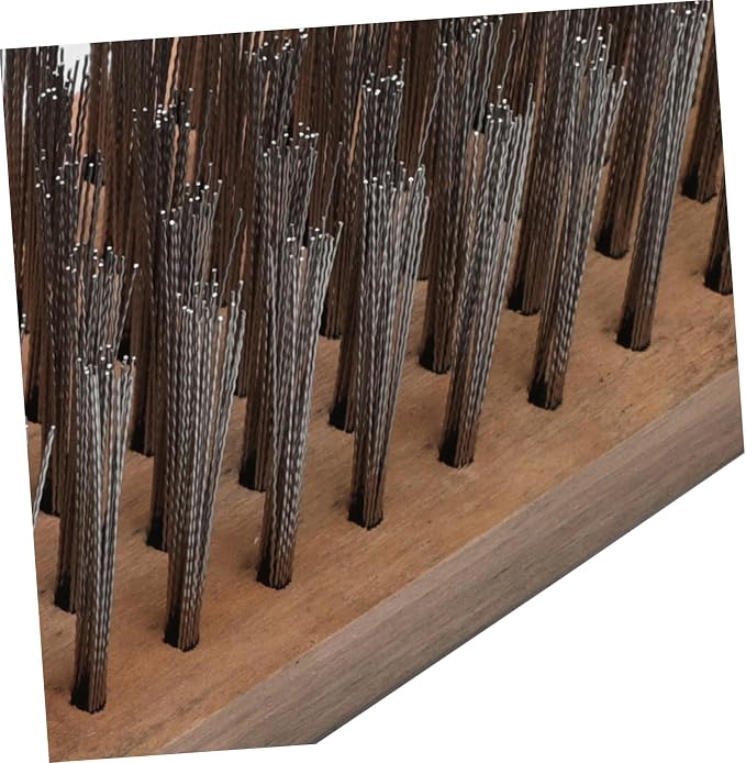 POPETPOP Stainless Steel Wire Scrub Brush Heavy Duty Bristle Tool for Tough Stains for Outdoor Patios Decks Concrete Cleaning Durable and Efficient