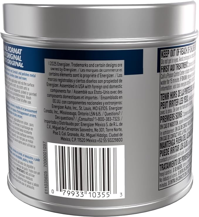 Eagle One Nevr Dull All Metal Wadding Polish, Chrome and Metal Cleaner for Cars, Kitchens, Bathrooms, Easy Tear Pads for Stainless Steel, Brass, Copper, Aluminum, 5 oz Tin