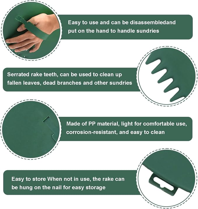 Ragyzity Leaf Scoop Leaves Grabber, 2pcs Handheld Hazelnut Leaf Scoop, Garden and Yard Leaf Scoops Hand Rakes, Plastic Garden Hand Rake Large Leaf Grabber Picking Up Yard Leaves, Grass Clippings