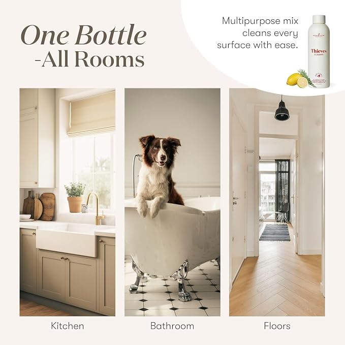 Young Living Thieves Household Cleaner Natural Cleaning Solution, Non-Toxic, A Safely Clean and Healthy Home, Effective for Household Surface - 14.4 fl.oz. - 2 bottles