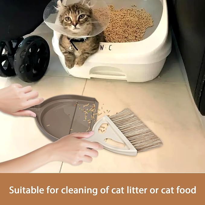 Small Mini Hand Broom Dustpan : Small Broom and Dustpan Set, Mini Broom and Dustpan Set, Hand Broom and Dustpan Set,Mini Dustpan and Brush Set for Cat Litter, Kitchen, Tables, Countertops, Cars, etc.
