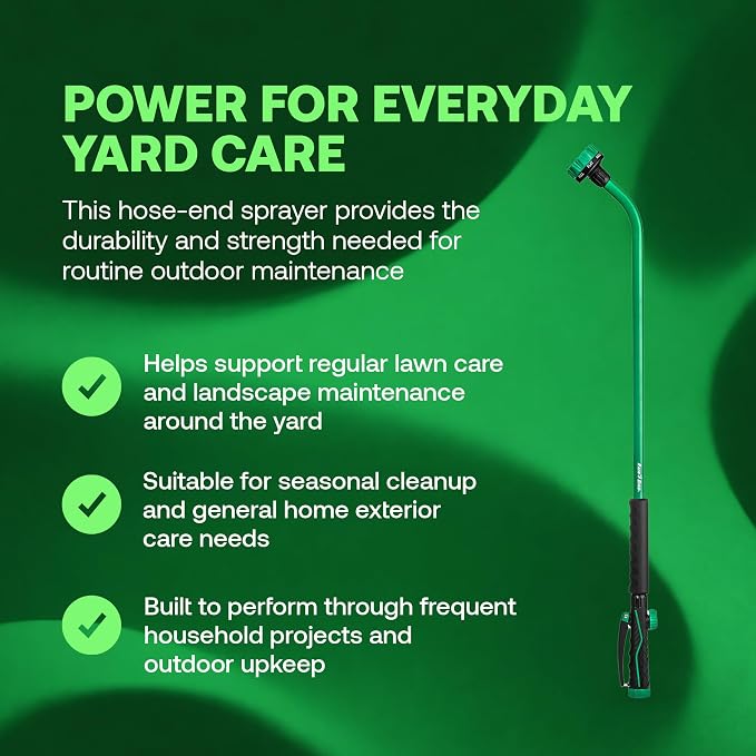 Rain Bird TRNZL8PWAND36 Watering Wand Garden Hose Nozzle, 36 Inch - Front Trigger with 8 Spray Patterns Flow Control Knob, Trigger Lock, Non-Slip Ergonomic Grip, 3/4 Inch GHT - Green and Black