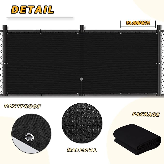 LOVE STORY 3' x 16' Balcony Privacy Screen Cover for Apartment, Black | HDPE Fabric, 95% UV Block, Fence Cover for Patio Deck, Railing Screen for Porch, Privacy Protective, Custom Size Available