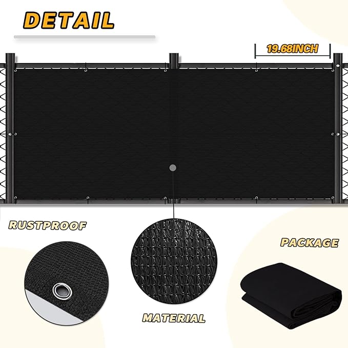 LOVE STORY 3' x 12' Balcony Privacy Screen Cover for Apartment, Black | HDPE Fabric, 95% UV Block, Fence Cover for Patio Deck, Railing Screen for Porch, Privacy Protective, Custom Size Available