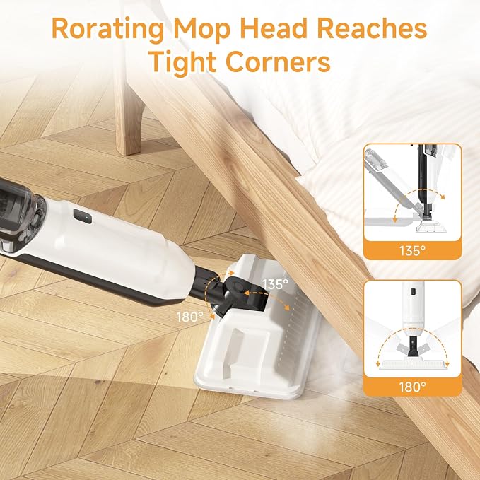 Steam Mop for Floor Cleaning, Multi-Purpose Steam Cleaner with Handheld Steamer & Accessories, Deep Cleaning Floor Steamer for Hardwood and Tile, Pet-Friendly Steam Mop for Home