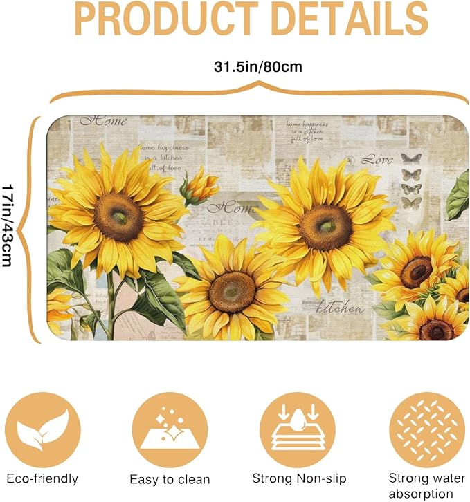 Kitchen Countertop Dish Drying Mat,Super Absorbent Coffee Bar Mat for Maker Espresso Machine, Anti-Slip Accessories for Kitchen Countertops 17x31 Inch