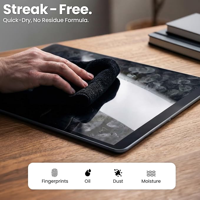 EVEO® Screen Cleaner Spray Kit (Streak-Free) TV Screen Cleaner for Smart TV, LCD, LED, OLED | Computer Screen Cleaner Spray and Wipe Microfiber Cloth - TV, Monitor, Laptop, iPad, Car - 6.7oz 2 Pack