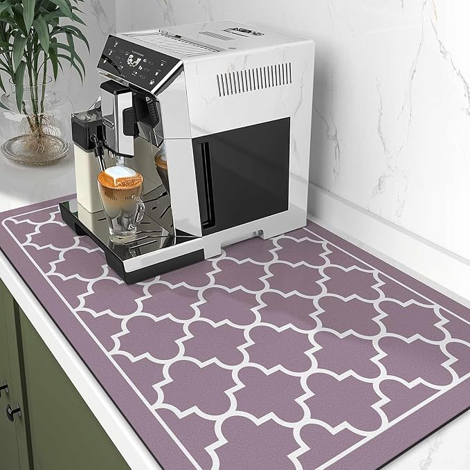 WISELIFE Dish Drying Mat Super Absorbent Drying Mat Large Dish Drying Mats for Kitchen Counter Easy Clean Dish Mat Kitchen Drying Mat16"x 24" Stylish Purple