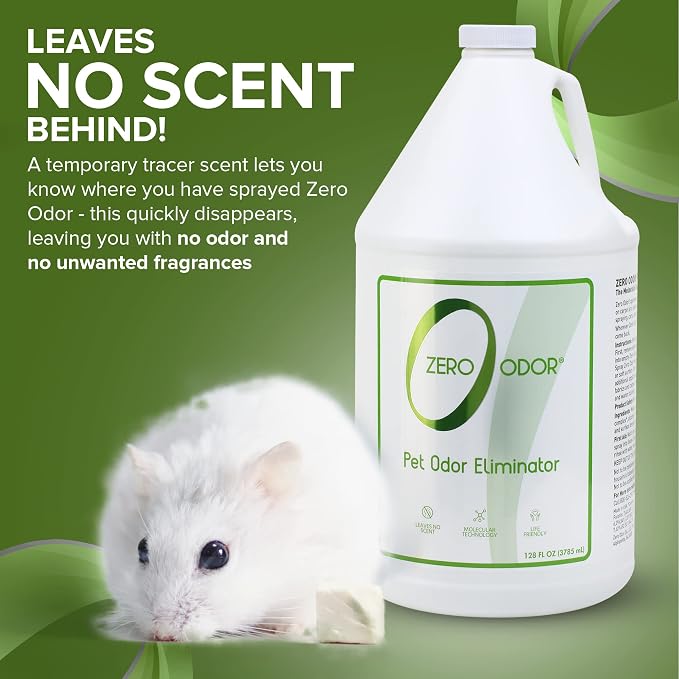 Zero Odor Pet Odor Eliminator, Air and Surface Odor Remover for Carpet, Furniture, and Pet Beds, Refill, 128 oz