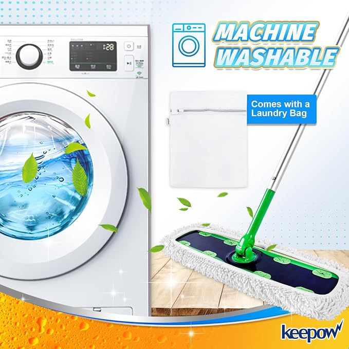 KEEPOW Reusable XL Wet Refills Compatible with Swiffer Sweeper XL, X-Large Dry Sweeping Cloths, Wet Mopping Cloths, Washable Microfiber XL Mop Pads Refills for Surface/Hardwood Floor Cleaning, 4 Pack | X-Large Dry Sweeping Cloths, Wet Mopping Cloths, W...