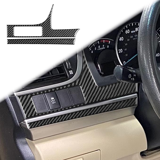 Real Carbon Fiber Trim for Toyota Camry Accessories | for 2012 2013 2014 Headlight Control Switch Panel Sticker Interior Thick Overlay Decal