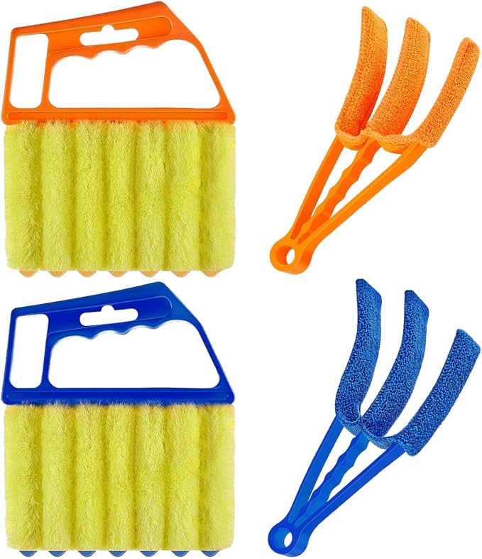 Washable Blinds Cleaner Tool, Blind Duster, Microfiber Dusting Brush for Venetian Blinds, Window Shutters, Air Conditioner Vents (4-Pack)
