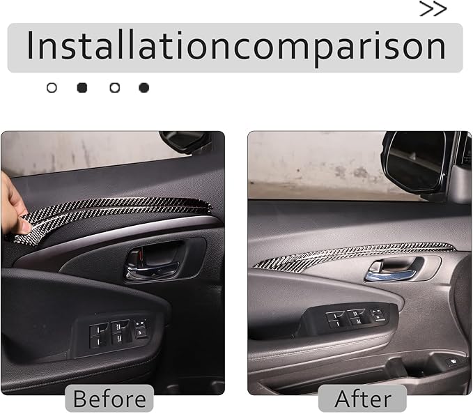Car Door Anti-Kick Pad Stickers for Honda Pilot 2016-2022/ Ridgeline 2017-2023/ Passport 2019-2023, Inner Car Door Anti-Collision Mat, Interior Door Trim Panel (Inner Door Bowl Frame Trim)