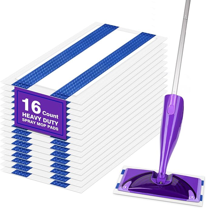 HOMEXCEL Multi-Layer Dry Floor Mop Pads for Swiffer Wet Jet 16 Count | All Purpose Multi Surface Floor Cleaner, Spray Mop Pads Replacement for Hardwood Floor, Disposable, Refills for WetJet