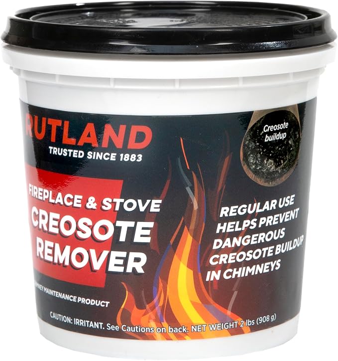 Rutland Creosote Remover, Fireplace, Wood Stove & Chimney Cleaner, 2 lb Tub