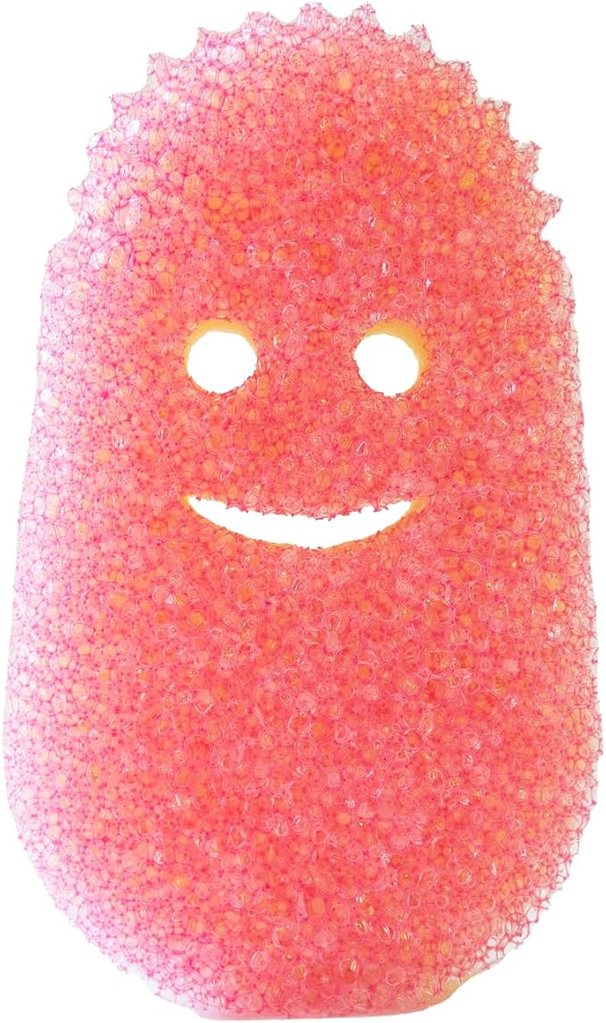 Scrub Daddy Dish Wand Scrubbing Brush Replacement Heads, Soap Dispensing Brushes, Texture Changing Washing Up Sponges, Detachable Dish Daddy Head Sponge Refills, Pink 2 Pack