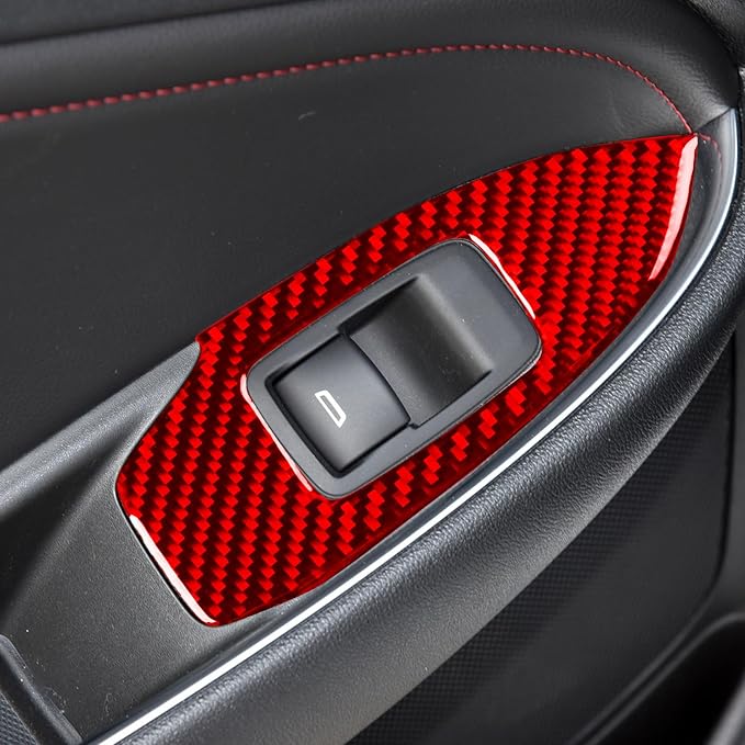Real Carbon Fiber Trim for Chevy Malibu 9th Gen Accessories | for 2016-2024 Window Lift Button Panel Cover Sticker Interior Thick Overlay Decal