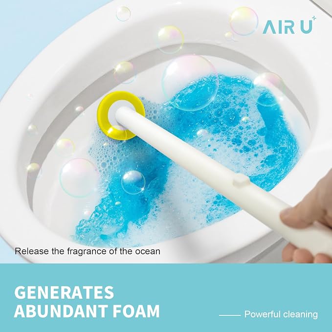 48 Count Disposable Toilet Brush Heads, Toilet Bowl Wand Refills for Toilet and Bathroom Cleaning, Yellow Lemon Fragrance, Not Suitable for Electric Toilet Brushes