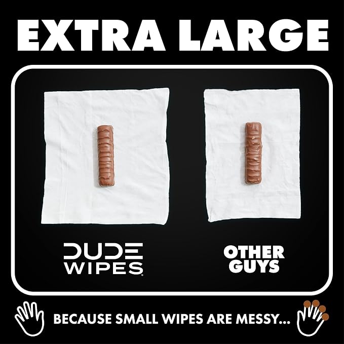 DUDE Wipes Odor Destroyer Flushable Wipes - Extra-Large Adult Wet-Wipes - Deodorizing, Lightly Scented, Controls Odor for up to 24 Hours - Septic and Sewer Safe, 48 Count (Pack of 12)