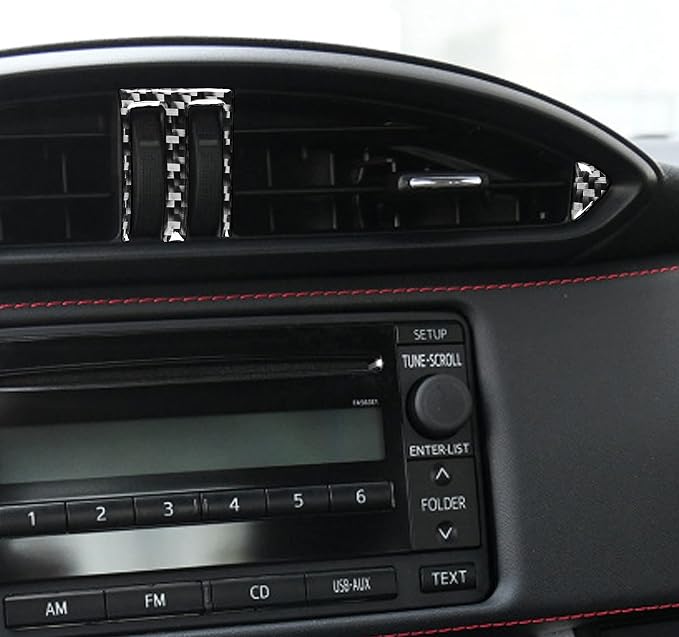 Real Carbon Fiber Trim for Subaru Accessories | for Scion FR-S/Toyota 86 2016 2017 2018 2019 2020 Central Console Air Outlet Vent Control Interior Thick Overlay Decal