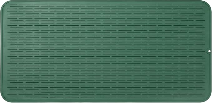 MicoYang Silicone Dish Drying Mat for Multiple Usage,Easy clean,Eco-friendly,Heat-resistant Silicone Mat for Kitchen Counter or Sink,Refrigerator or Drawer Liner Green 5XL 36inches x 18inches