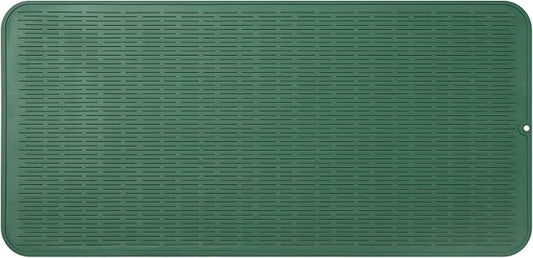 MicoYang Silicone Dish Drying Mat for Multiple Usage,Easy clean,Eco-friendly,Heat-resistant Silicone Mat for Kitchen Counter or Sink,Refrigerator or Drawer Liner Green 5XL 36inches x 18inches