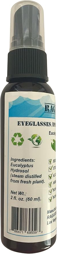 Eyeglasses/iPhone/iPad Cleaner. Eucalyptus Floral Water. 2 oz Spray Bottle.