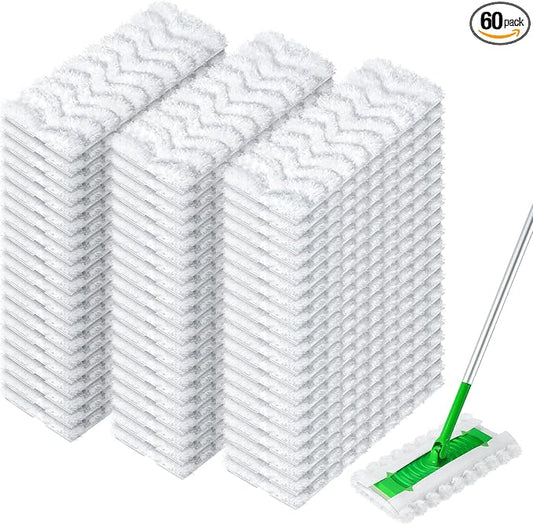 AIR U+ Heavy Duty Dry Sweeping Cloths 60ct Refills for Swiffer Thick | Fluffy microfiber disposable mop pads, hardwood tile vinyl floor, traps dust pet hair, deep groove cleaning Unscented