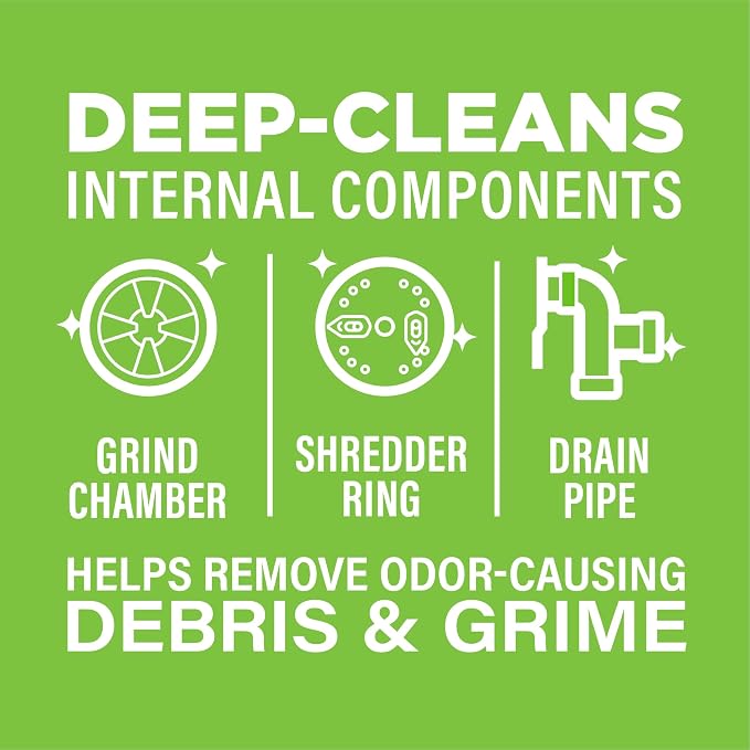 Affresh Garbage Disposal Cleaner, Helps Power Away Odor Causing Bacteria, Debris & Grime in Grind Chamber, Impeller & Drain Pipe, 6 Tablets, 6 Month Supply