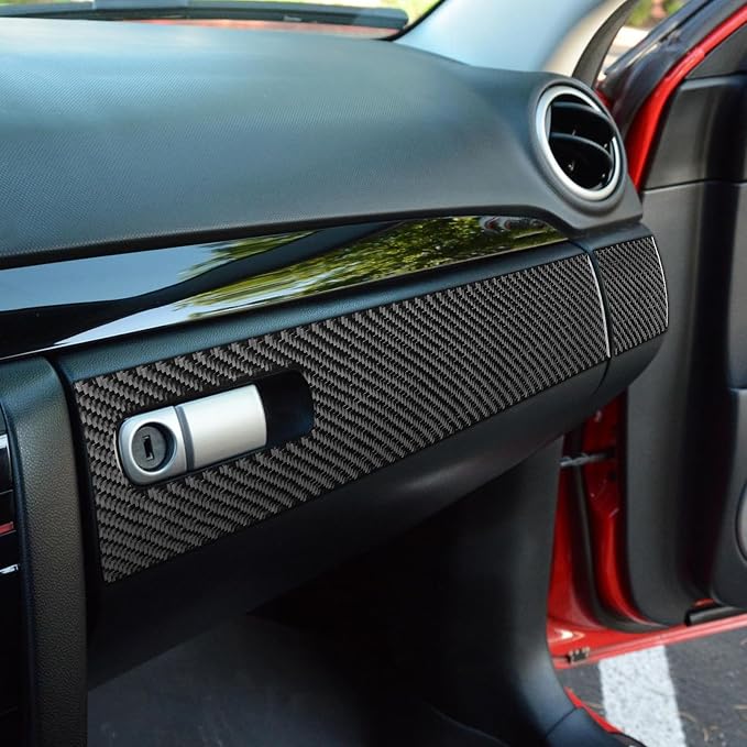 Fit for Mazda 3 2004-2009 Real Carbon Fiber Passenger Side Stickers | Passenger Side Storage Box Glove Box Trim Decorations | Accessories | Self-adhesive