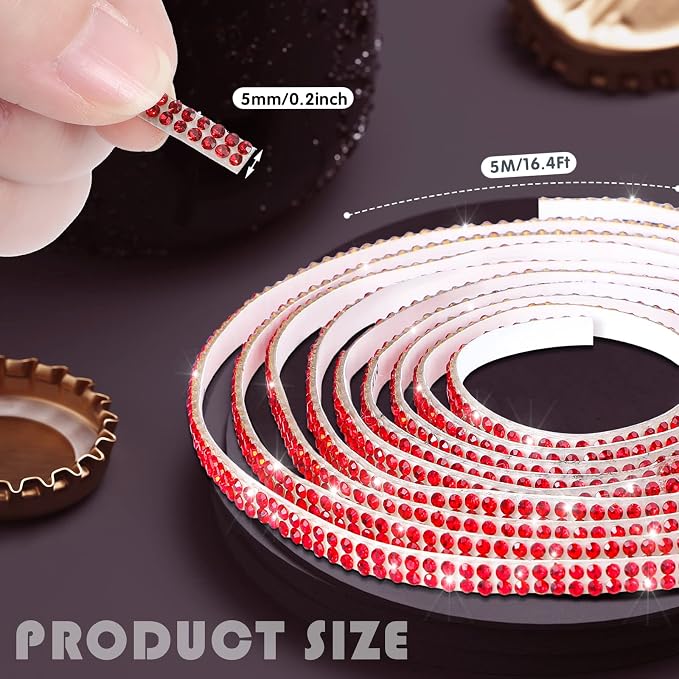 Kingdder 16.4 ft Bling Car Trim Self Adhesive Bling Car Accessories for Women Rhinestone Strip Glitter Diamond Sticker DIY Line Molding Dashboard Decal Shiny Auto Stuff for Interior Exterior Decor