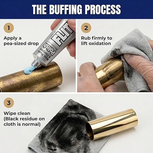 Flitz Metal Polish Paste - 1.76oz USA-Made Polish for Solid Chrome, Stainless Steel, & Aluminum - Non-Abrasive for Light Oxidation - Requires Manual Buffing - Not for Plated/Coated Surfaces (3 Pack)