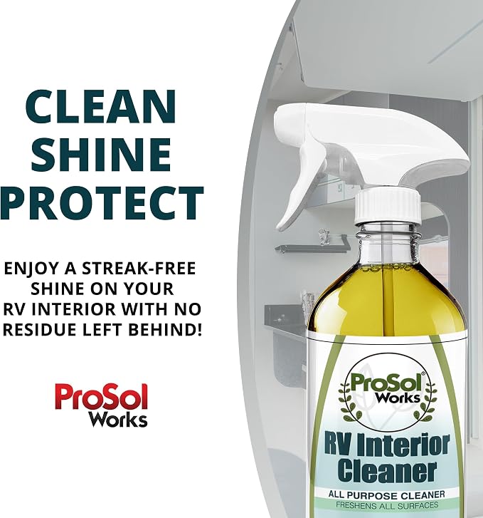 RV Interior Cleaner 16 oz - Camper All Purpose Cleaner for RVs, Toilet, Countertops, Flooring, Upholstery, Fabric, Leather & More - Natural Clean - Safe on All Surfaces