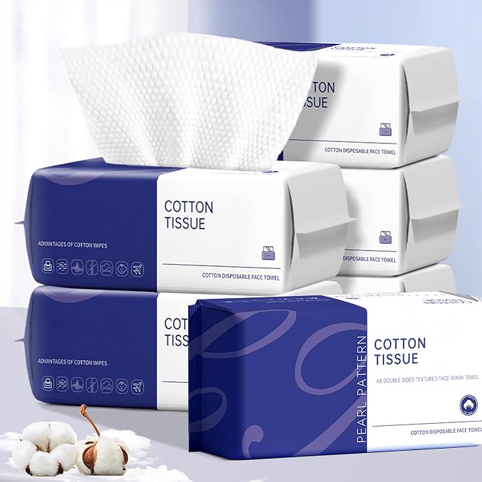 100 Count Face Towels Disposable, Clean Towels (6 Pack) | Ultra Thick Disposable Washcloths And Lint-Free , Ideal For All Skin, Daily Skincare, Makeup Removal & Travel