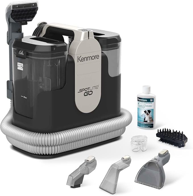 Kenmore SpotLite Go Pet Portable Carpet & Upholstery Spot Cleaner Machine | 16KPa Power Suction Lightweight Deep Cleaning for Pet Messes, Couch, Area Rugs and Car Seats