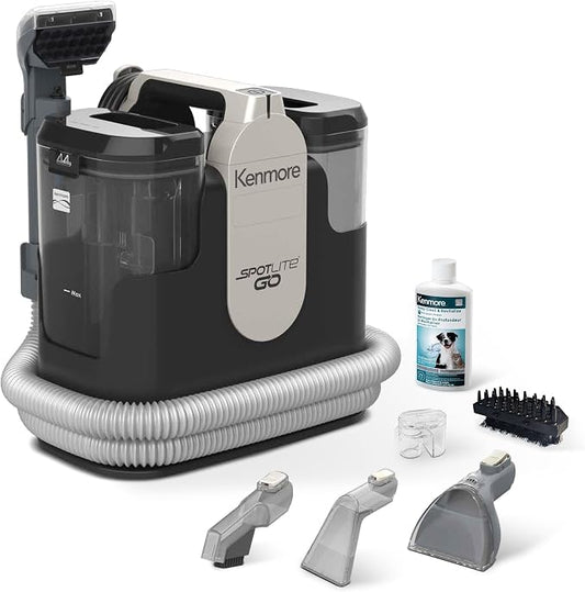 Kenmore SpotLite Go Pet Portable Carpet & Upholstery Spot Cleaner Machine | 16KPa Power Suction Lightweight Deep Cleaning for Pet Messes, Couch, Area Rugs and Car Seats