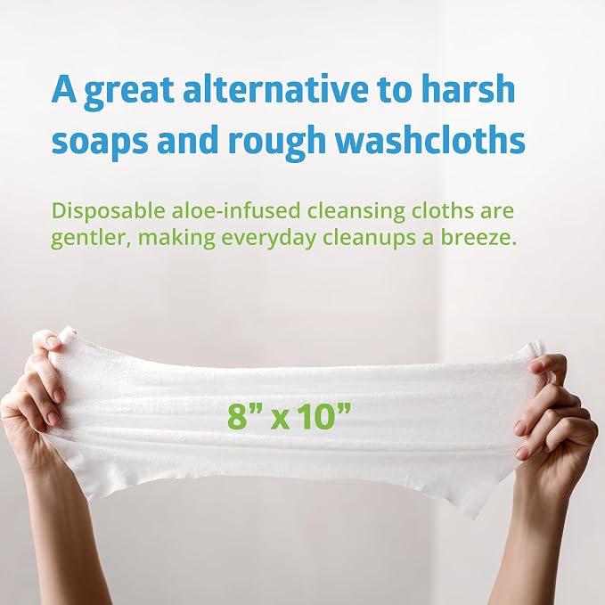 FitRight Personal Cleansing Wipes with Aloe 8x10 Scented 816 Count | Moisturizing Body Wipes for Adults, Incontinence Cleaning, Cloth Wipes for Elderly Care & Bathing