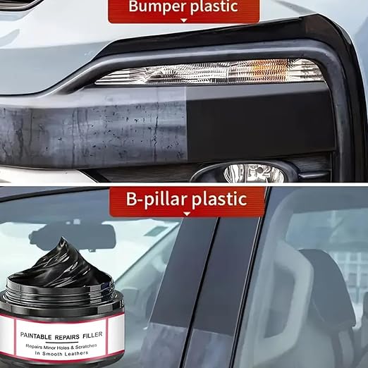 Trim Restorer Automotive 50g Long-Lasting Quick Paste with Sponge | Vehicles Scratch Remover for Interior Leather Dashboard Boat Truck Convertible Garage Home Underseat Maintenance Care