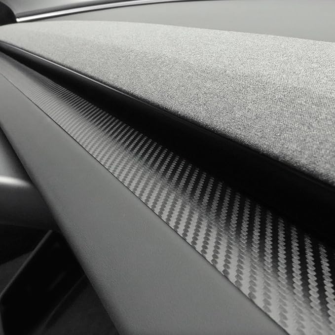 Betterhumz Car Dashboard Panel Trim for Tesla Model 3 M3 Highland 2026 2025 | Center Console Front Air Condition Vent Cover Sticker Moulding Tuning Accessories (Carbon Leather)