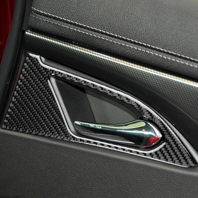 Real Carbon Fiber Trim for Cadillac CTS Accessories | for 2008 2009 2010 2011 2012 2013 Door Handle Decoration Panel Sticker Interior Thick Overlay Decal