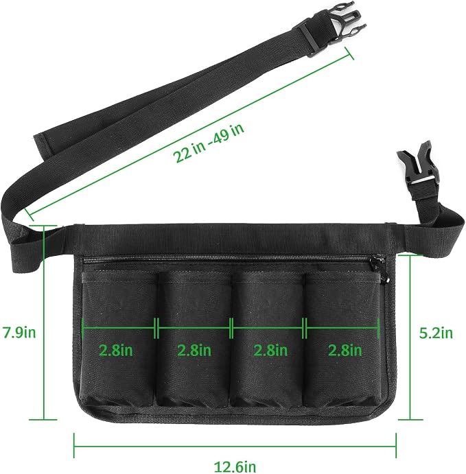 Tool Pouch, Waist Tools Bag Belt, Bottle Holster, Heavy Duty Working Tool Apron for Janitorial, Custodial, Housekeeping, Cleaning (F)
