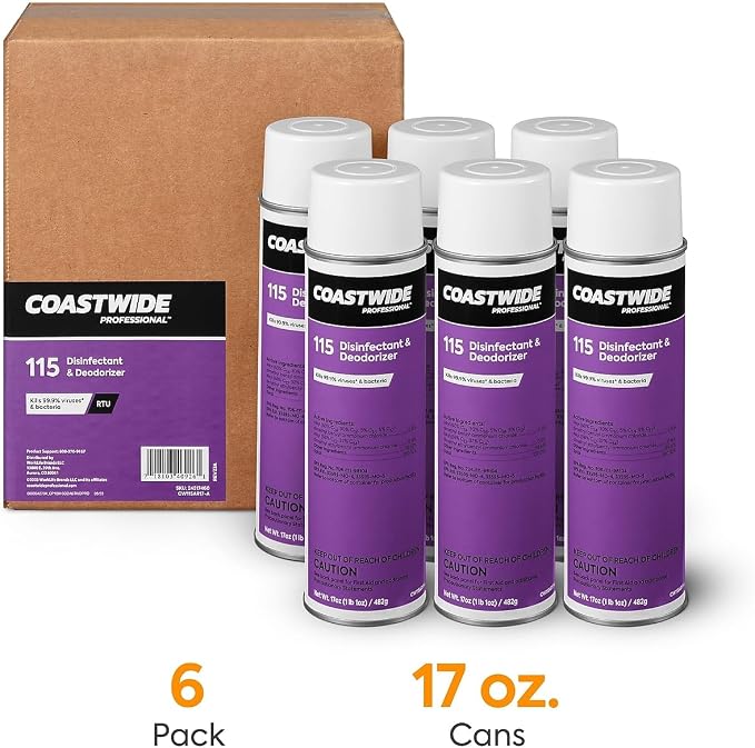 STAPLES COASTWIDE 115 Disinfectant & Deodorizer, 17 Oz., 6/Carton