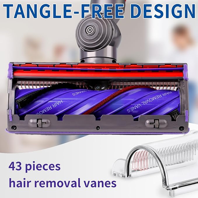 Quick-Release Vacuum Head Replacement Compatible with Dyson V9, V12 Detect Slim, V12 Detect Slim+,Digital Slim Cordless Vacuum Cleaner,Upgrade Anti-Tangle Vacuum Attachment Suitable for Hardwood Floor