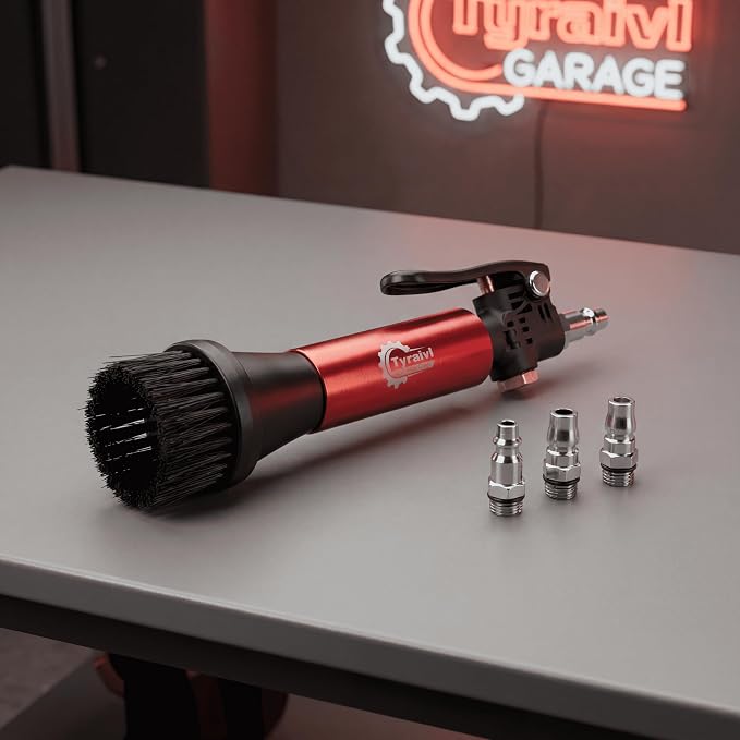 Mini Air Blower for Car Detailing, Pneumatic Interior Cleaning Tool with Tornado Airflow, Metal Air Blow Gun for Vents, Seat Tracks, Cup Holders & Tight Spaces