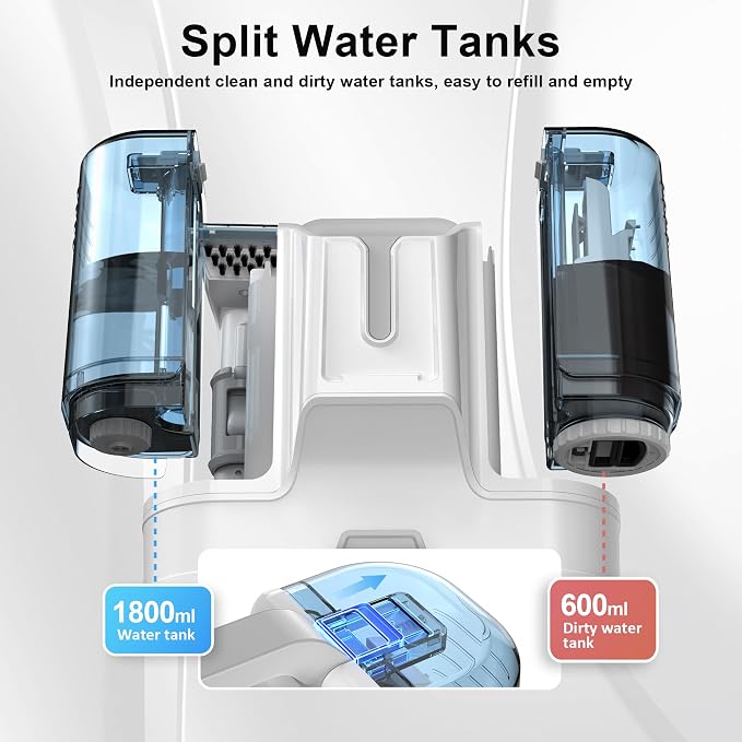 Carpet Cleaner Machine Upholstery - 450W Shampooer Couch Cleaning Portable Vacuum Rug Sofa Car Seat Fabric Mattress Pet Spot Extractor for Furniture Water Hand Held Scrubber Small Deep Washer